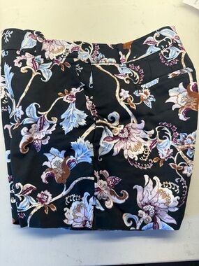 White House Black Market Black Floral Print Shorts